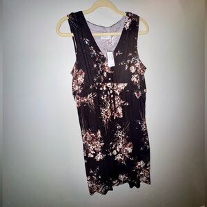 Maurices Maternity Summer Floral V-Neck Waist Tie Dress